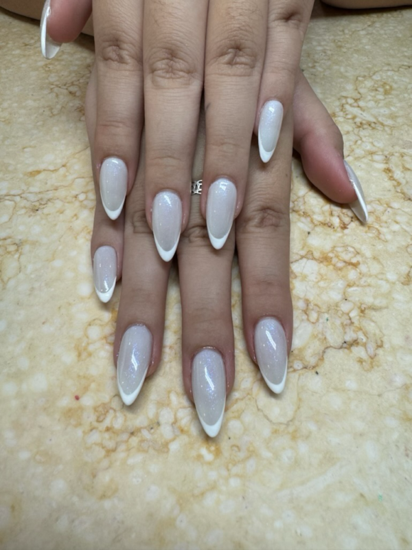 Shellac White Tip Manicure